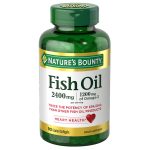 Nature's Bounty Fish Oil 2400mg per serving bottle with 90 softgels