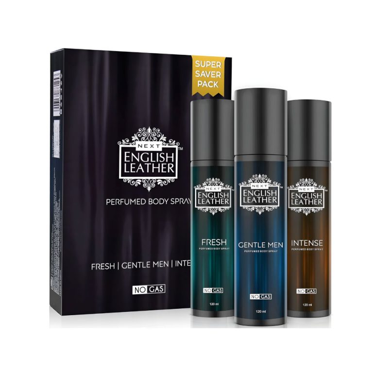 Next Care English Leather no gas perfume set with Fresh, Intense and Gentle Men fragrances